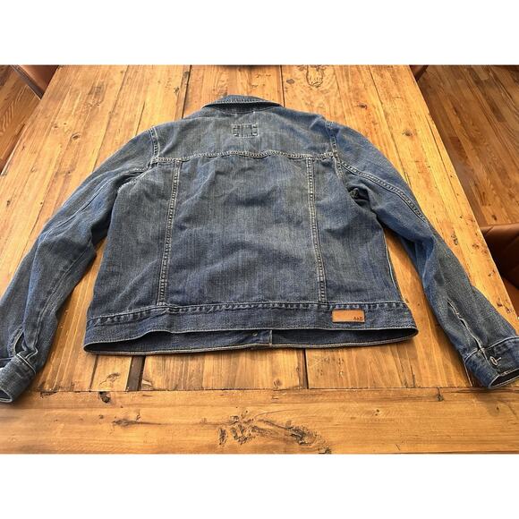 Abercrombie & Fitch Denim Jean Blue Jacket Size XL Y2K 90s Button Closure - Picture 10 of 16